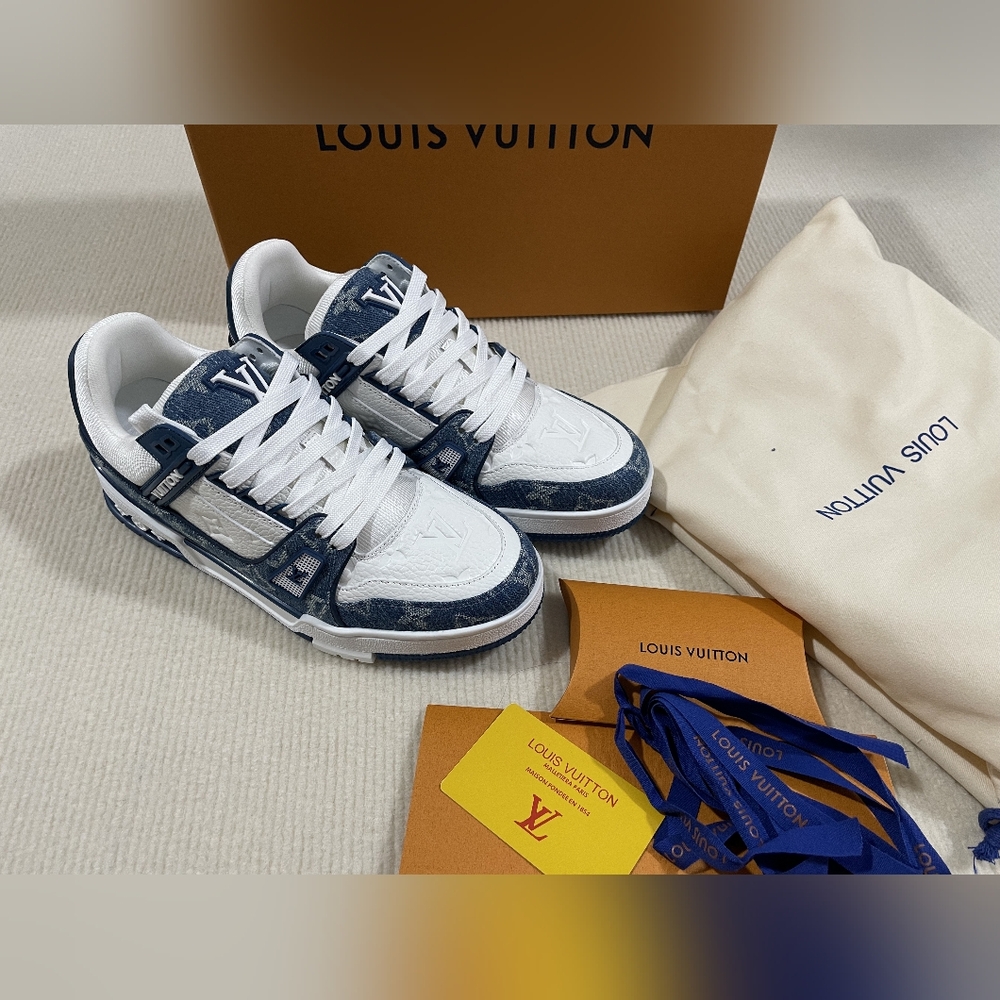 Louis Vuitton Trainer Sneaker Denim Blue